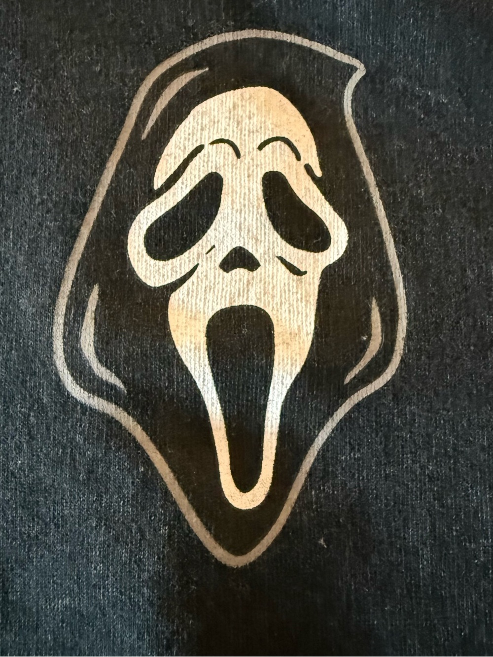 Scream Ghost Face Chenille Patch Pullover Hoodie Black Medium Horror Movie Med